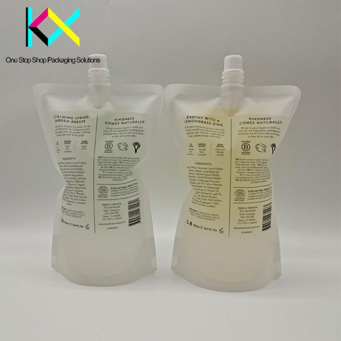 Прозрачный пакет для упаковки жидкости с центральным соплами для напитков 500 мл 4